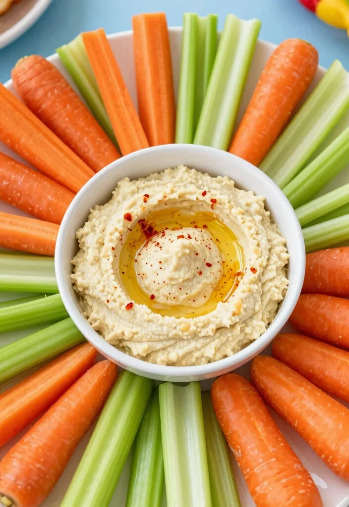 15 Gluten Free Dairy Free Potluck Recipes Easy to Share - 11. Carrot and Celery Sticks with Hummus 1
