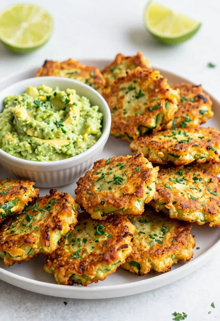 15 Gluten Free Dairy Free Potluck Recipes Easy to Share - 5. Zucchini Fritters with Avocado Dip 1