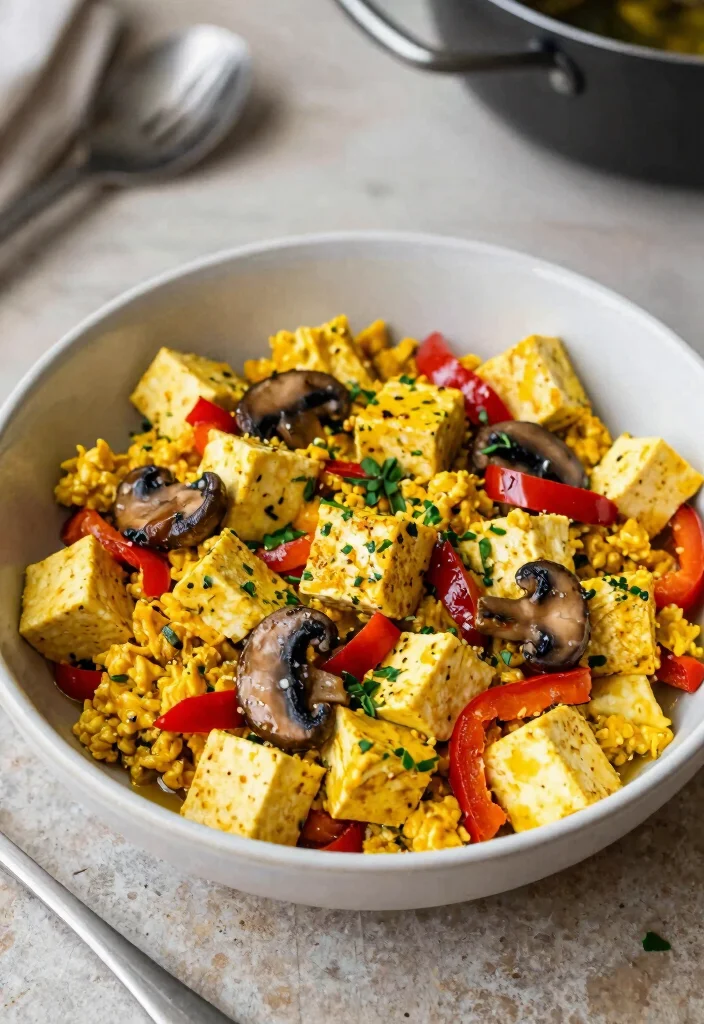 15 High Protein Vegan Gluten Free Recipes with Complete Proteins - 4. Tofu Scramble Bowl 1