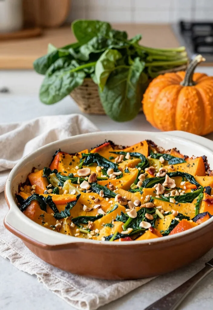 16 Gluten Free Dairy Free Casserole Recipes That Are Easy to Make - 14. Pumpkin and Spinach Casserole 1