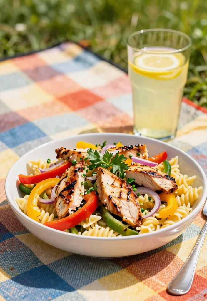 16 Gluten Free Pasta Salad Recipes Perfect for Potlucks - 14. Pasta Salad with Grilled Chicken 1