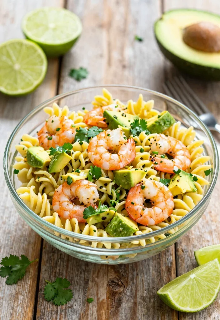 16 Gluten Free Pasta Salad Recipes Perfect for Potlucks - 15. Shrimp and Avocado Pasta Salad 1