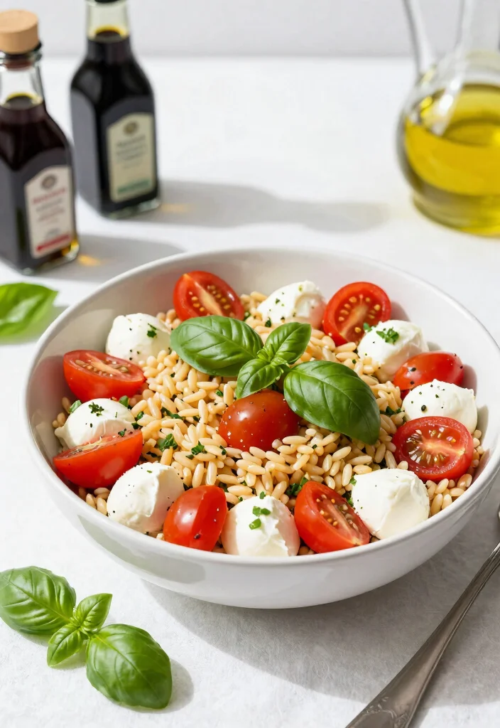 16 Gluten Free Pasta Salad Recipes Perfect for Potlucks - 2. Caprese Orzo Salad 1