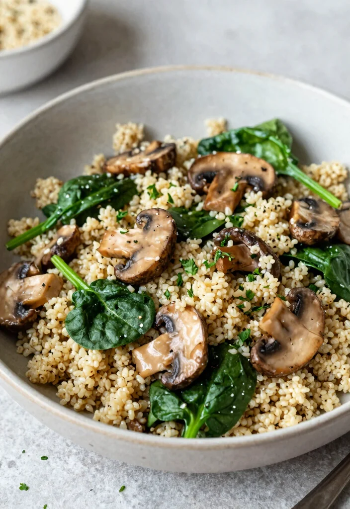 17 Gluten and Dairy Free Instant Pot Recipes for Quick Meals - 14. Instant Pot Spinach and Mushroom Quinoa 1