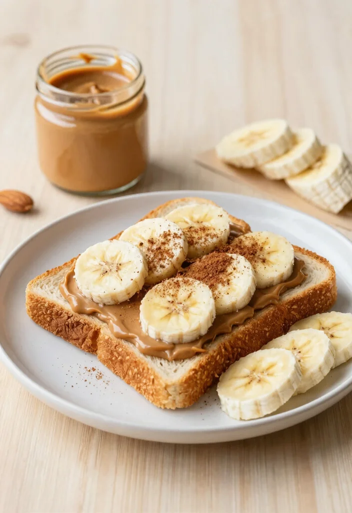 17 High Protein Gluten Free Meals for Muscle-Building - 12. Spiced Almond Butter and Banana Toast 1