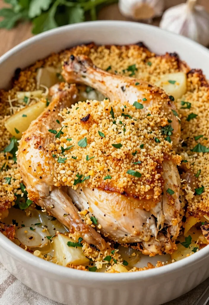 18 Best Gluten Free Chicken Casserole Recipes That Are Easy & Comforting - 15. Garlic Herb Chicken Casserole 1