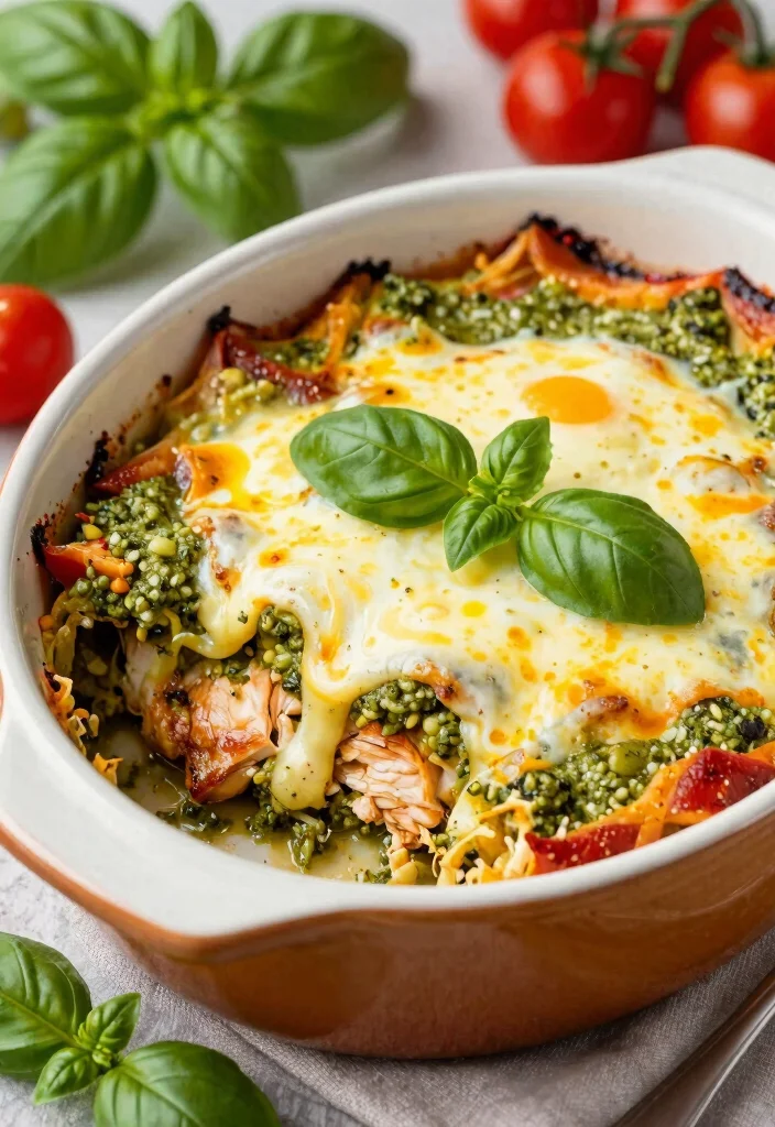 18 Best Gluten Free Chicken Casserole Recipes That Are Easy & Comforting - 4. Pesto Chicken Casserole 1