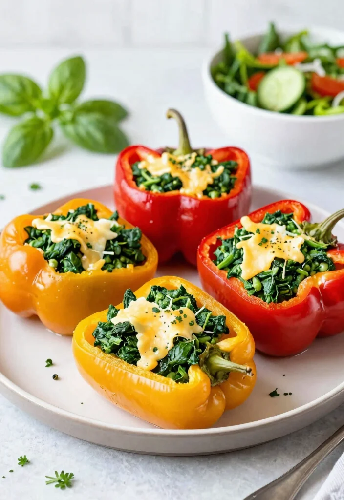 18 Gluten Free Casein Free Recipes Kids Love (Nutritious) - 13. Spinach and Cheese Stuffed Peppers 1