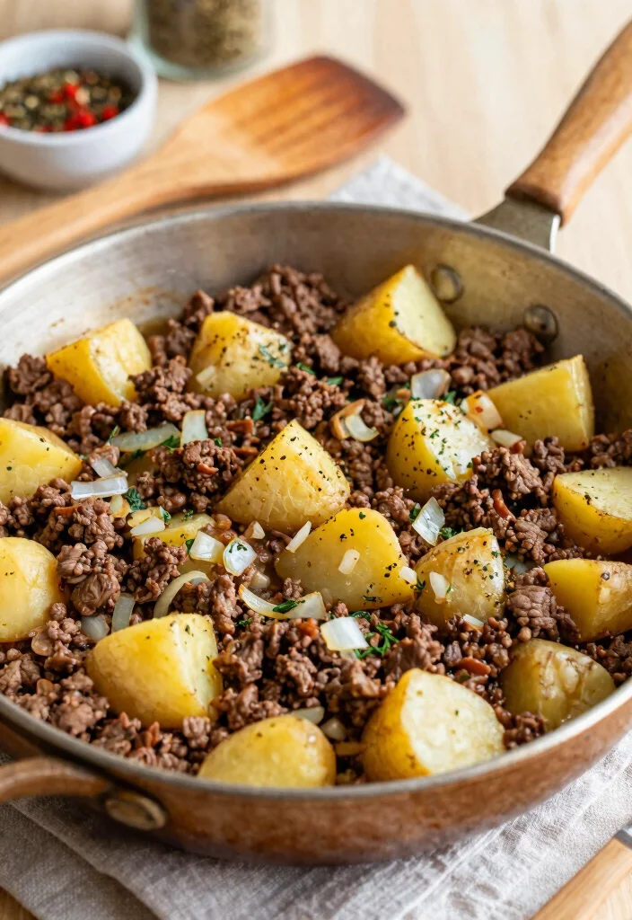 18 Gluten Free Dairy Free Ground Beef Recipes for Easy Dinners - 14. Beef and Potato Skillet 1