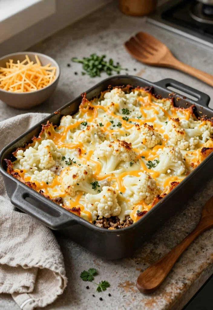 18 Gluten Free Dairy Free Ground Beef Recipes for Easy Dinners - 4. Cheesy Beef and Cauliflower Casserole 1