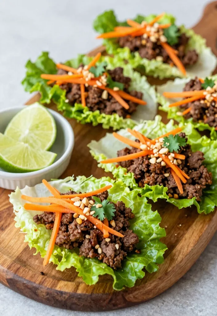 18 Gluten Free Dairy Free Ground Beef Recipes for Easy Dinners - 9. Thai Beef Lettuce Cups 1