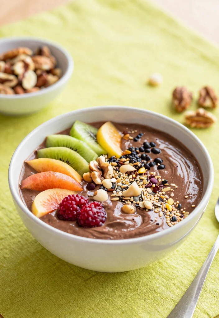18 Gluten and Dairy Free Breakfast Recipes You Can Make Ahead - 14. Chocolate Protein Smoothie Bowl 1