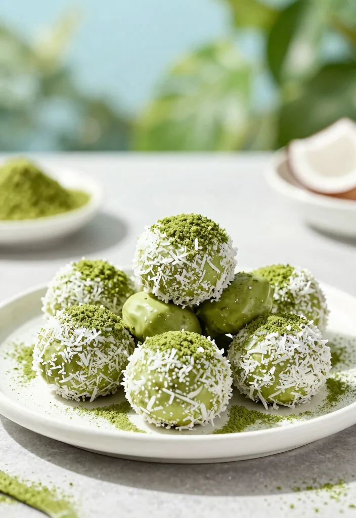 18 Vegan Dairy Free Gluten Free Recipes for Plant-Based Living - 14. Matcha Coconut Energy Bites 1