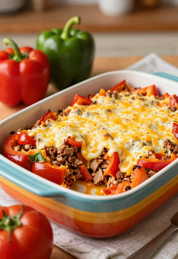 19 Gluten Free Casserole Recipes for Dinner You Can Make Ahead - 19. Stuffed Bell Pepper Casserole 1