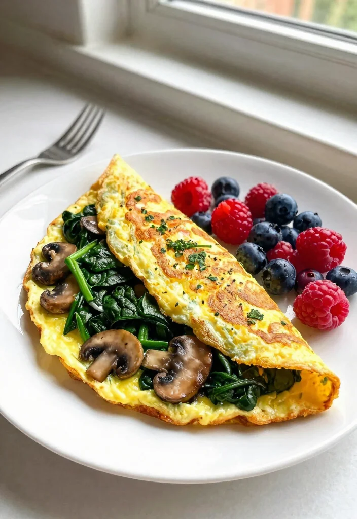 19 Gluten and Dairy Free Recipes Easy to Prepare Quickly - 9. Spinach and Mushroom Omelette 1