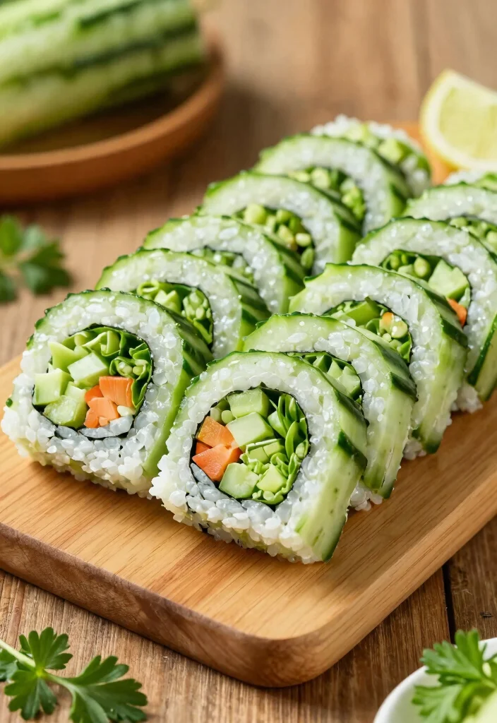 19 Gluten and Dairy Free Snack Recipes: Portable & Easy - 17. Cucumber Sushi Rolls 1