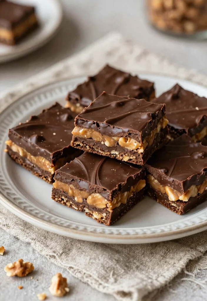 19 Gluten and Dairy Free Snack Recipes: Portable & Easy - 6. No-Bake Chocolate Peanut Butter Bars 1