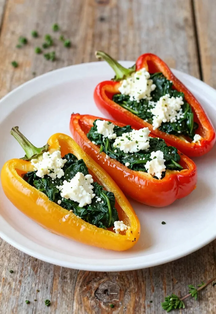 19 Simple Gluten Free Meals Ready in 30 Minutes or Less - 10. Spinach and Feta Stuffed Peppers 1