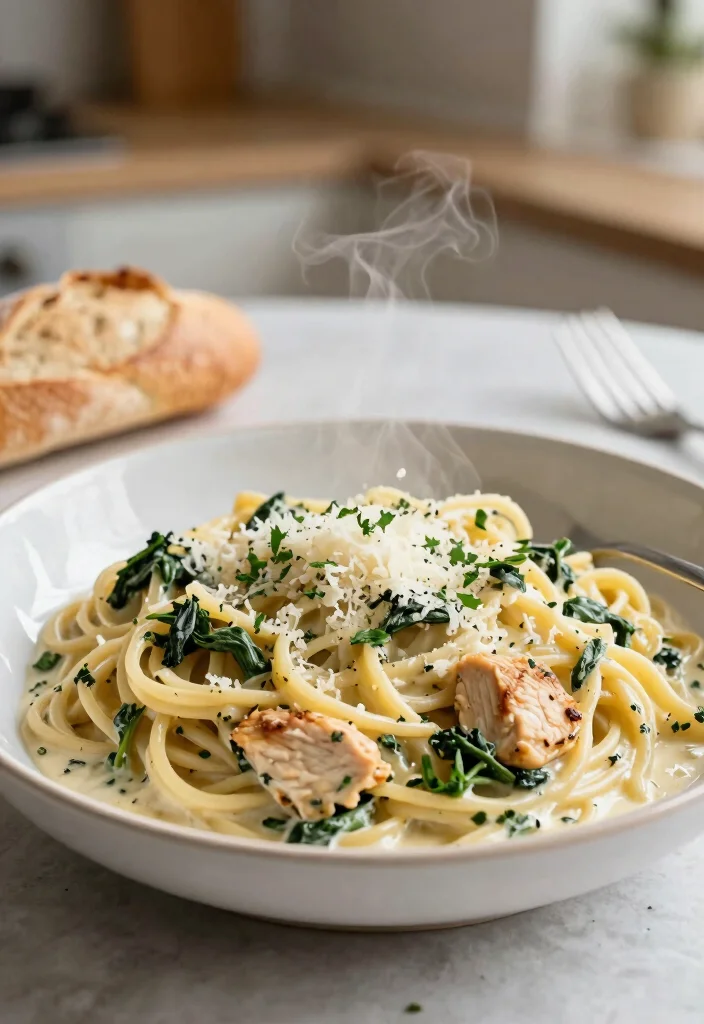20 Gluten Free Dinner Recipes for Family That Kids Will Approve - 10. Creamy Chicken and Spinach Pasta 1