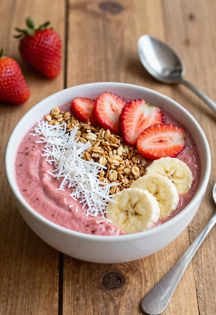 20 Gluten Free Recipes Easy Celiac Desserts (No-Fail Options) - 14. Strawberry Banana Smoothie Bowl 1