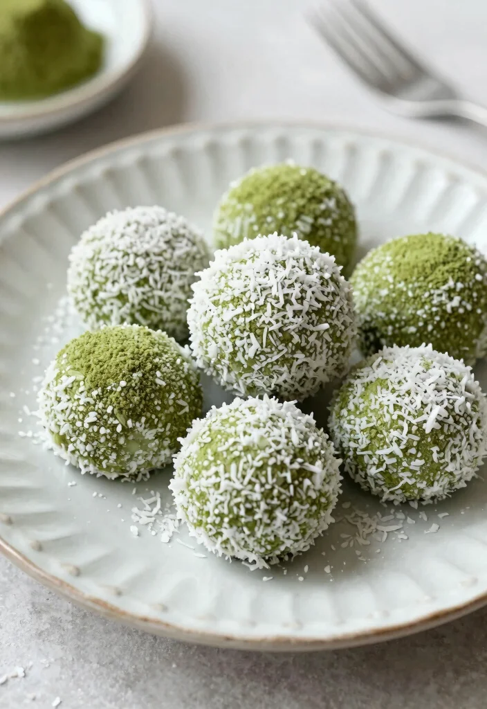 20 Gluten Free Recipes Easy Celiac Desserts (No-Fail Options) - 15. Matcha Coconut Bites 1