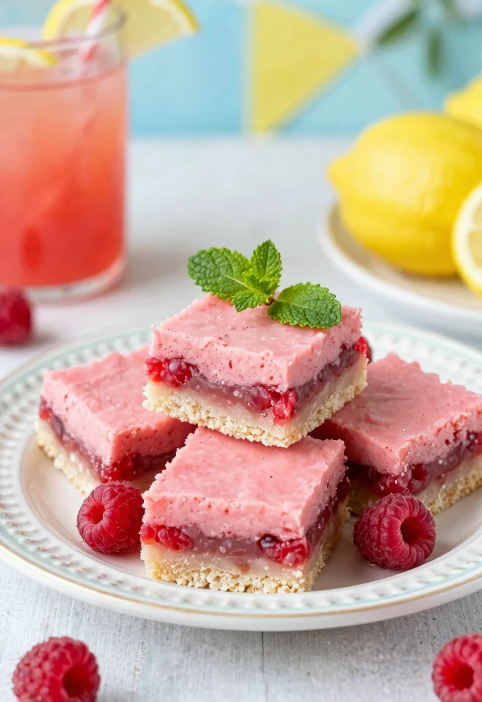 20 Gluten Free Recipes Easy Celiac Desserts (No-Fail Options) - 18. Raspberry Lemonade Freezer Bars 1