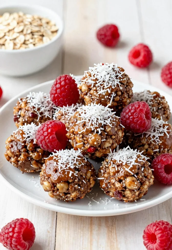 20 Gluten Free Recipes Easy Celiac Desserts (No-Fail Options) - 5. Raspberry Coconut Energy Bites 1
