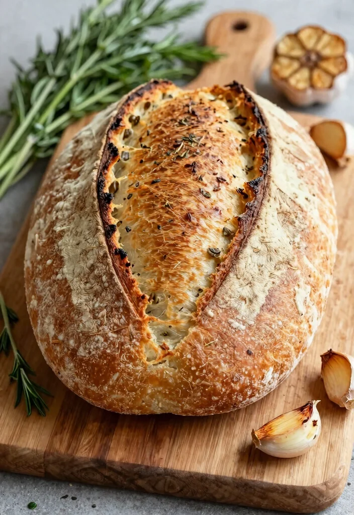 20 Gluten and Dairy Free Bread Recipes for Homemade Goodness - 14. Garlic and Herb Artisan Bread 1