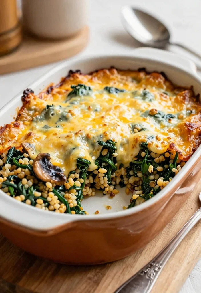 20 Healthy Gluten Free Recipes for Easy Weeknight Meals - 16. Spinach and Mushroom Quinoa Bake 1