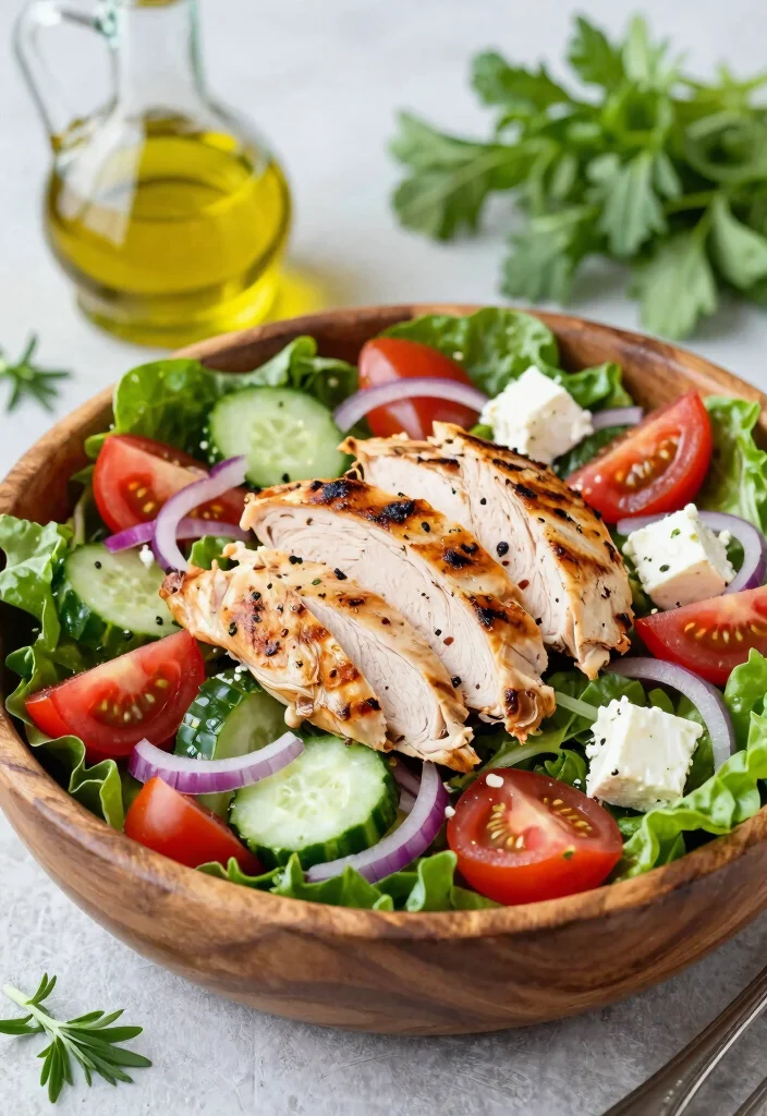 20 Healthy Gluten Free Recipes for Easy Weeknight Meals - 6. Greek Salad with Grilled Chicken 1