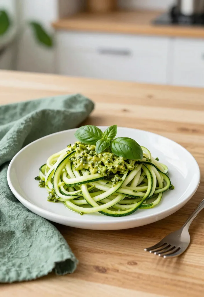 20 Low Carb Gluten Free Dairy Free Recipes for Keto-Friendly Diets - 1. Zucchini Noodles with Avocado Pesto 1