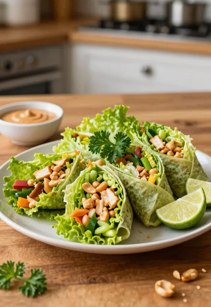 20 Low Carb Gluten Free Dairy Free Recipes for Keto-Friendly Diets - 14. Peanut Chicken Lettuce Wraps 1