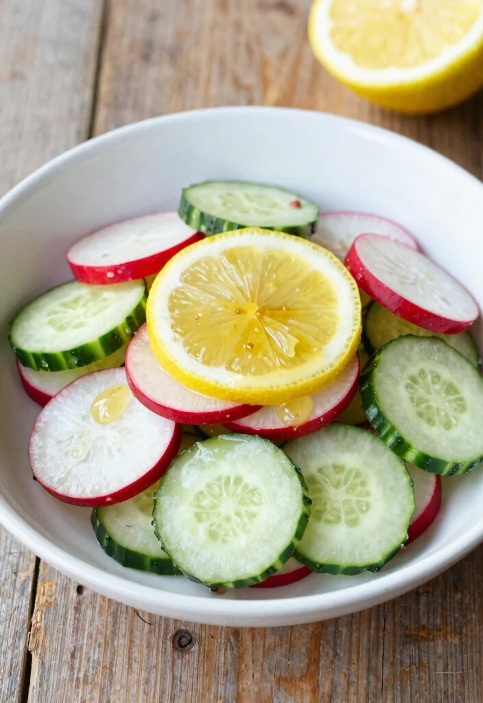 20 Low Carb Gluten Free Dairy Free Recipes for Keto-Friendly Diets - 16. Cucumber and Radish Salad with Lemon Vinaigrette 1