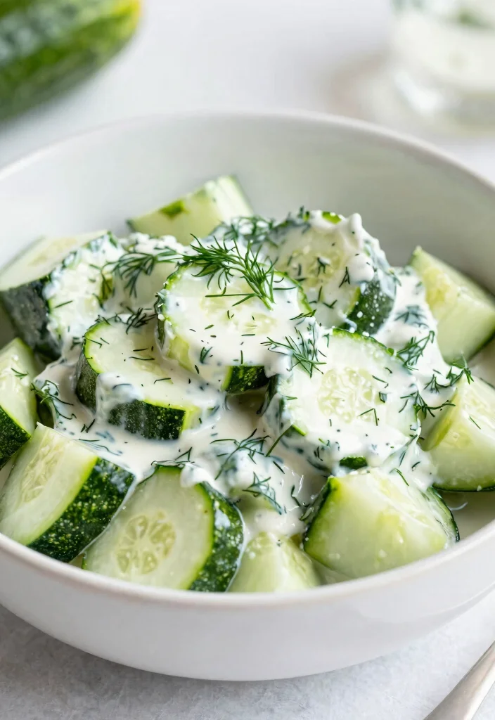 16 Creamy Dill Cucumber Salad Recipes for Summer Meals - 16. Creamy Dill Cucumber Salad with Zucchini 1