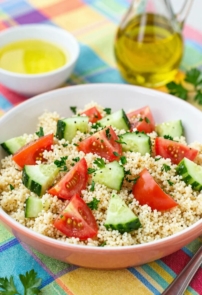 16 Mediterranean Cucumber Tomato Salad Recipes with Fresh Ingredients - 10. Mediterranean Couscous Cucumber Tomato Salad 1