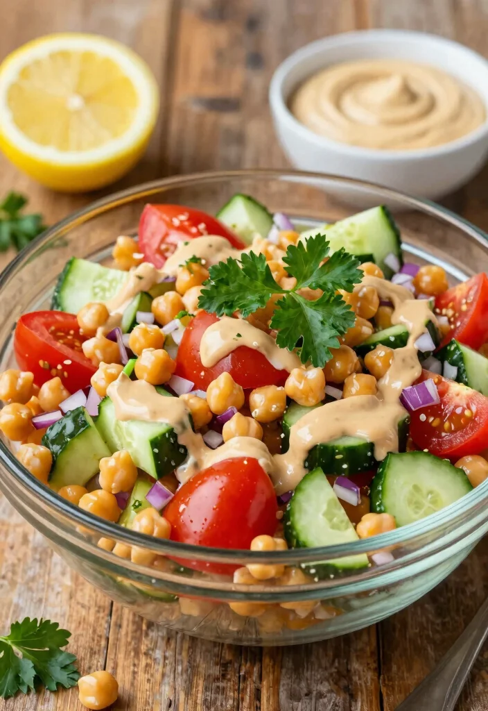 16 Mediterranean Cucumber Tomato Salad Recipes with Fresh Ingredients - 3. Mediterranean Chickpea Cucumber Tomato Salad 1