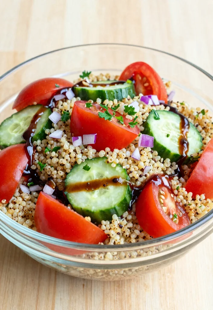 16 Mediterranean Cucumber Tomato Salad Recipes with Fresh Ingredients - 4. Quinoa Cucumber Tomato Salad 1