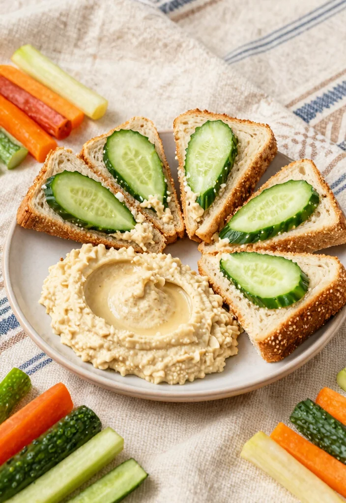 16 Pampered Chef Cucumber Sandwich Recipes You'll Want to Try - 3. Hummus and Cucumber Sandwich 1