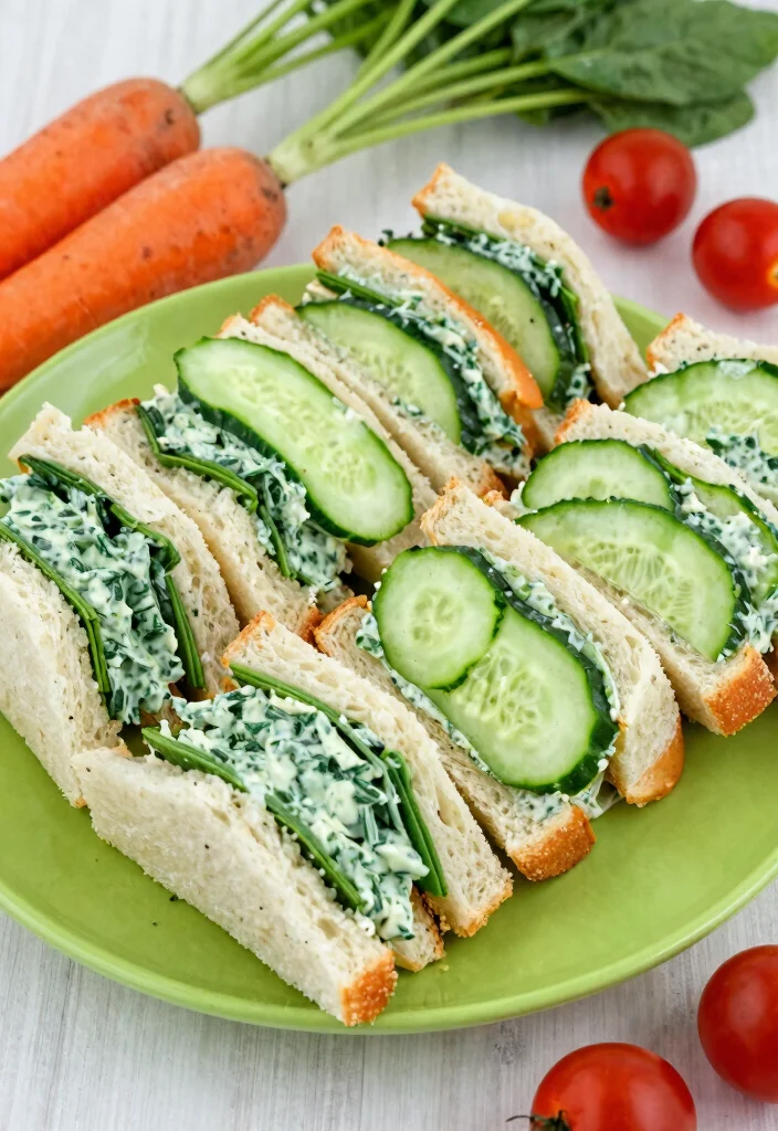 16 Pampered Chef Cucumber Sandwich Recipes You'll Want to Try - 7. Creamy Spinach and Cucumber Sandwich 1