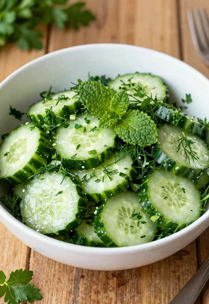 16 Smashed Cucumber Salad Recipes with Crunchy, Bold Taste - 15. Smashed Cucumber Salad with Herbs 1