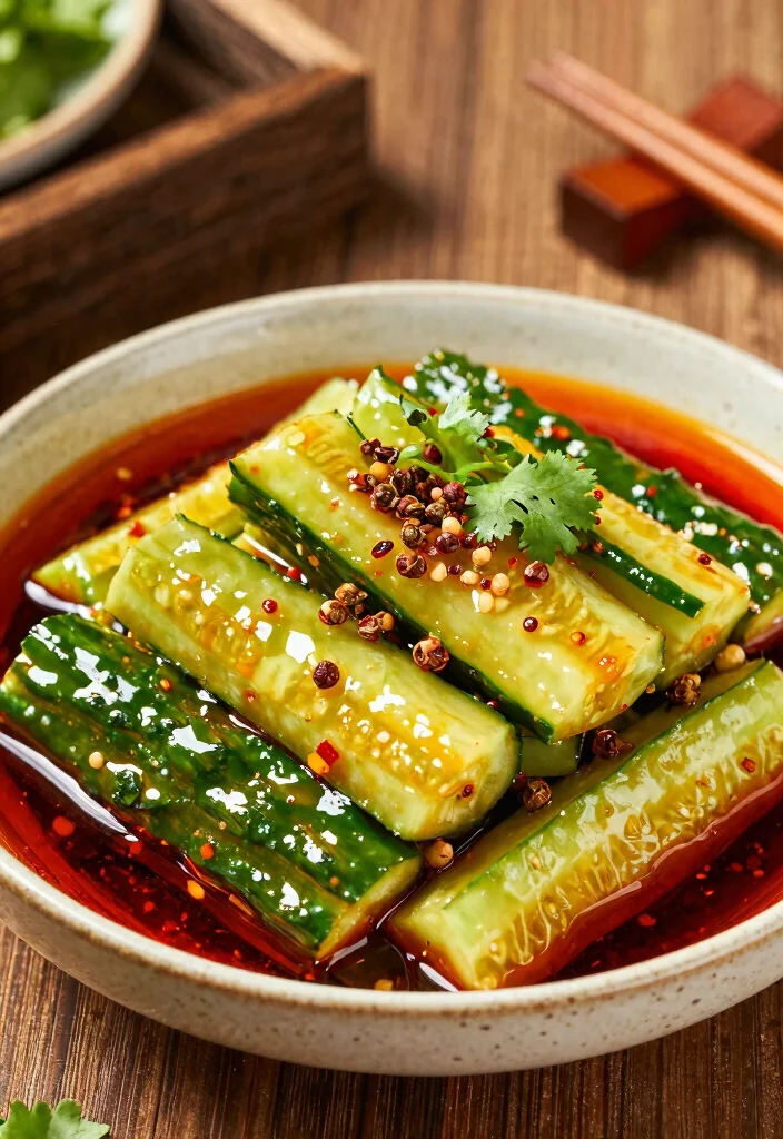 16 Spicy Asian Cucumber Salad Recipes with Bold Flavors - 4. Szechuan Spicy Cucumber Salad 1