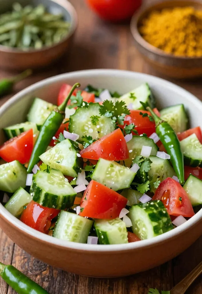16 Spicy Asian Cucumber Salad Recipes with Bold Flavors - 6. Indian Spicy Cucumber Salad (Kachumber) 1