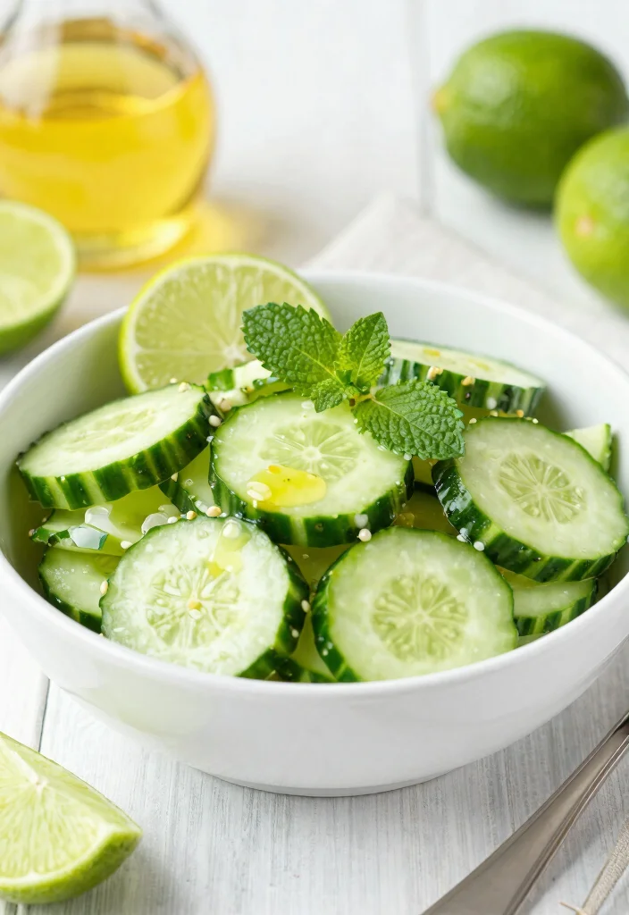 17 Creamy Cucumber Salad Recipes with Sour Cream and Herbs - 15. Cucumber Salad with Honey-Lime Dressing 1