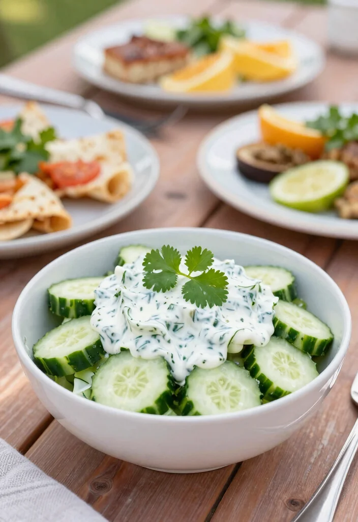 17 Creamy Cucumber Salad Recipes with Sour Cream and Herbs - 17. Cucumber Salad with Creamy Cilantro Dressing 1