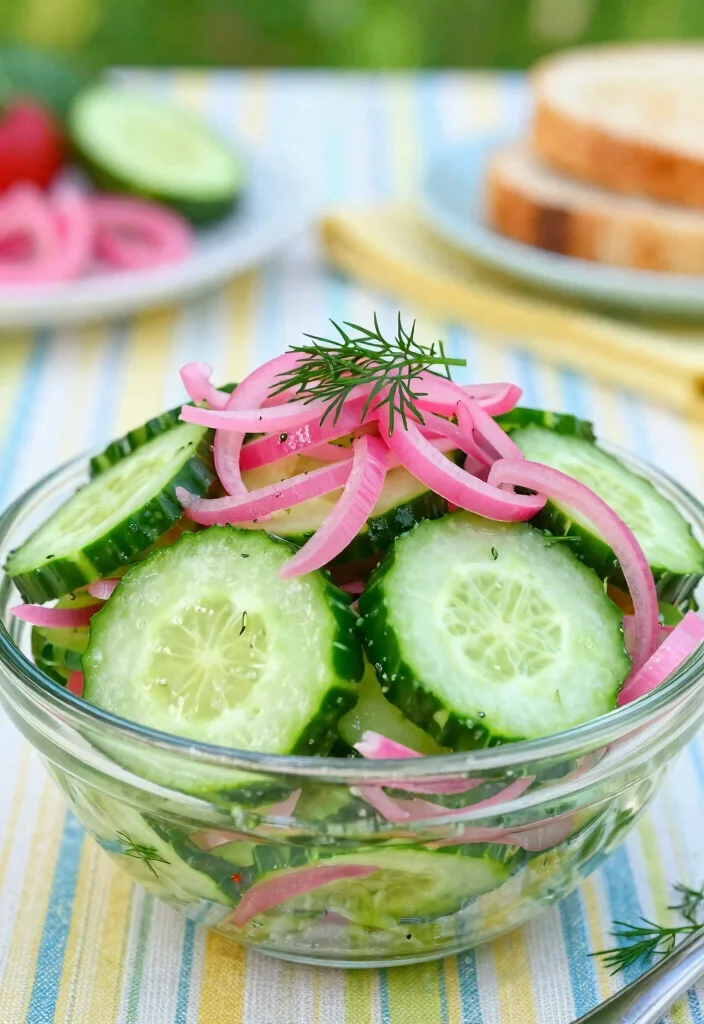17 Creamy Cucumber Salad Recipes with Sour Cream and Herbs - 8. Cucumber Salad with Pickled Onions 1