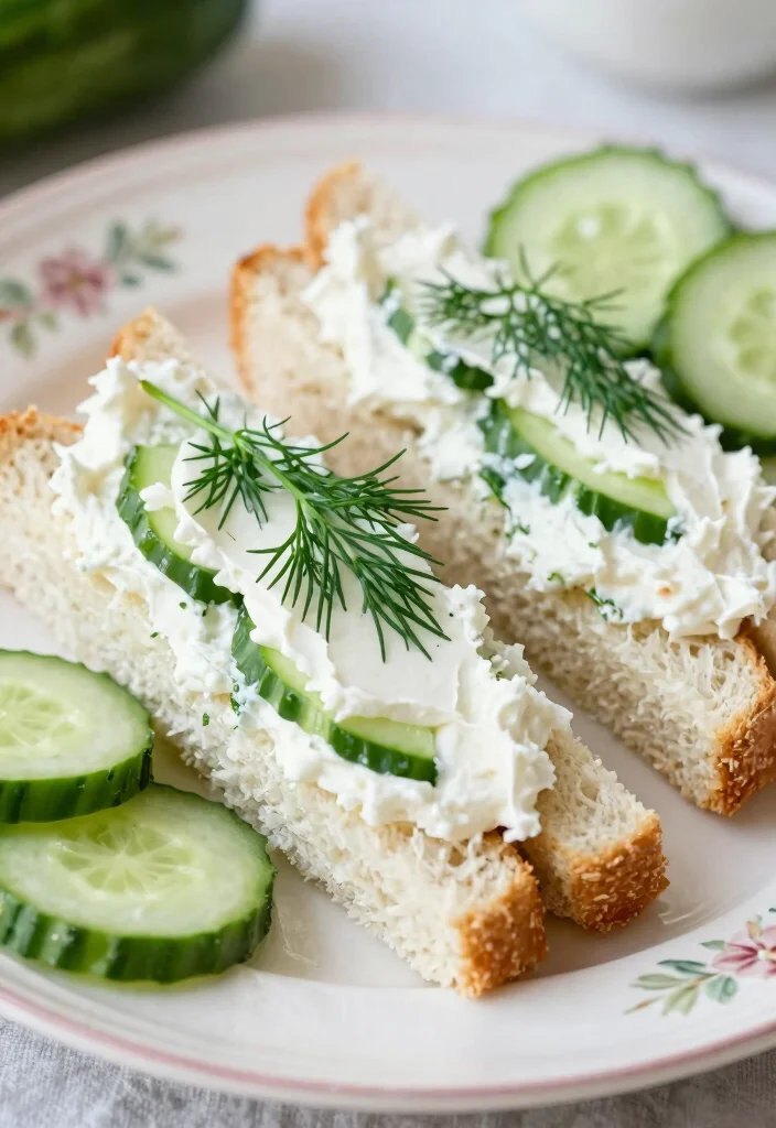 17 Healthy Cucumber Sandwich Recipes for Light Meals and Snacks - 1. Classic Cucumber and Cream Cheese Sandwiches 1