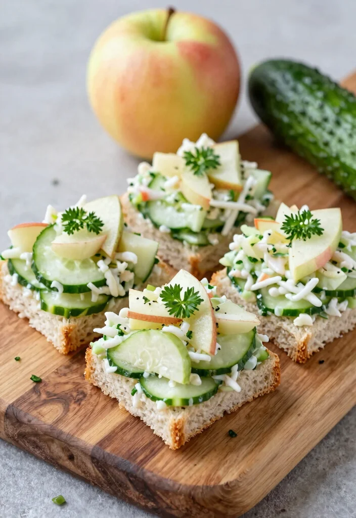 17 Healthy Cucumber Sandwich Recipes for Light Meals and Snacks - 12. Cucumber and Apple Slaw Sandwiches 1