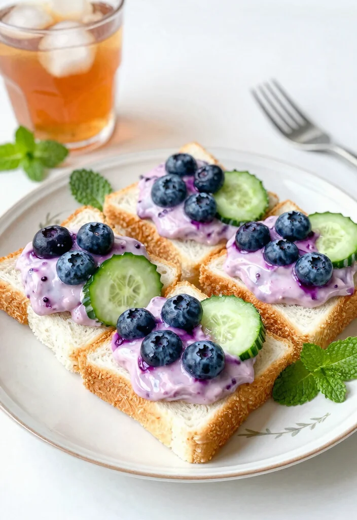 17 Healthy Cucumber Sandwich Recipes for Light Meals and Snacks - 16. Cucumber and Blueberry Yogurt Sandwiches 1