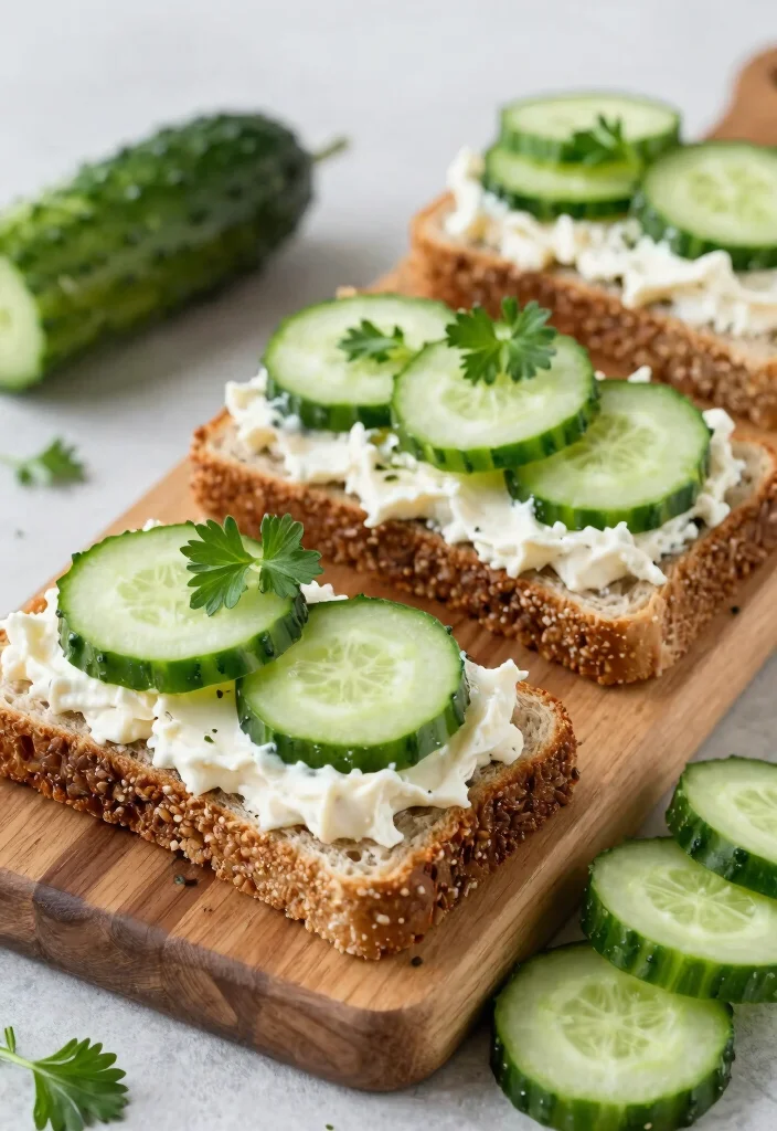 17 Healthy Cucumber Sandwich Recipes for Light Meals and Snacks - 7. Vegan Cheese and Cucumber Sandwiches 1