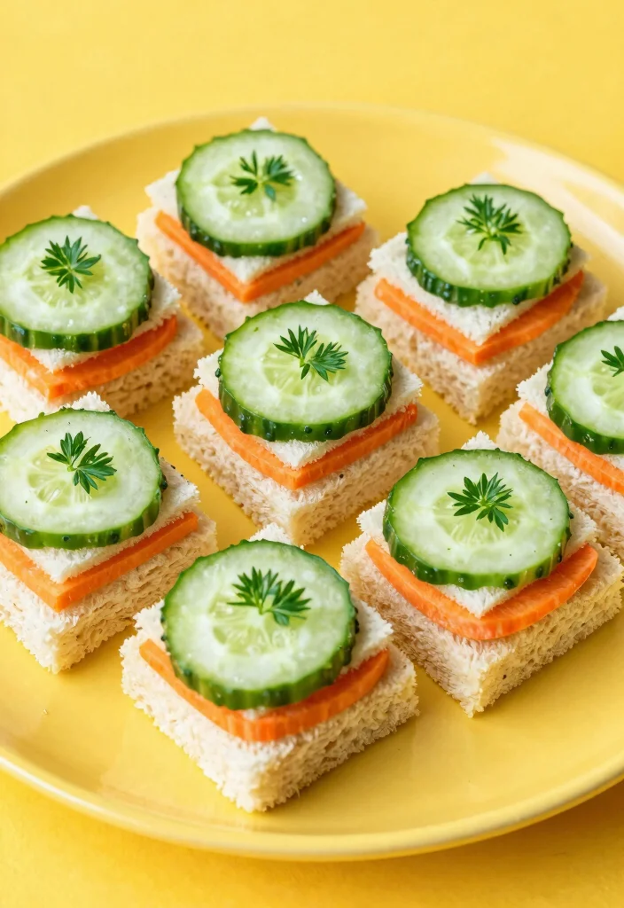 17 Healthy Cucumber Sandwich Recipes for Light Meals and Snacks - 8. Cucumber and Carrot Ribbon Sandwiches 1